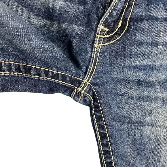 Miss Me Women's Blue Boot Cut Jeans with Gold Embroidery - Picture 7 of 13